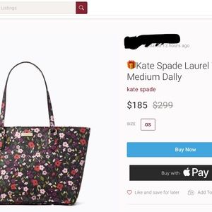 Kate Spade Med Dally ~ Laurel Way Boho Floral